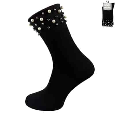 Skarpety damskie z ozdobami bezuciskowe