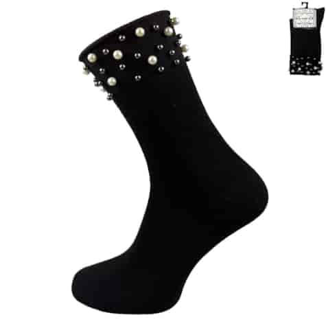 Skarpety damskie z ozdobami bezuciskowe