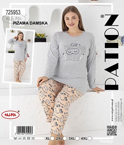 Piżama damska  All you need is    PATION Plus size