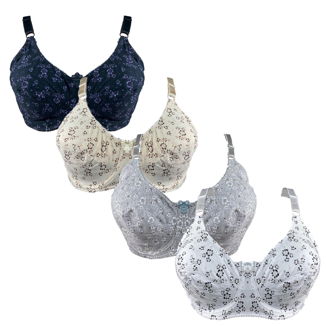 Biustonosz damski Melesai gładki w kwiaty