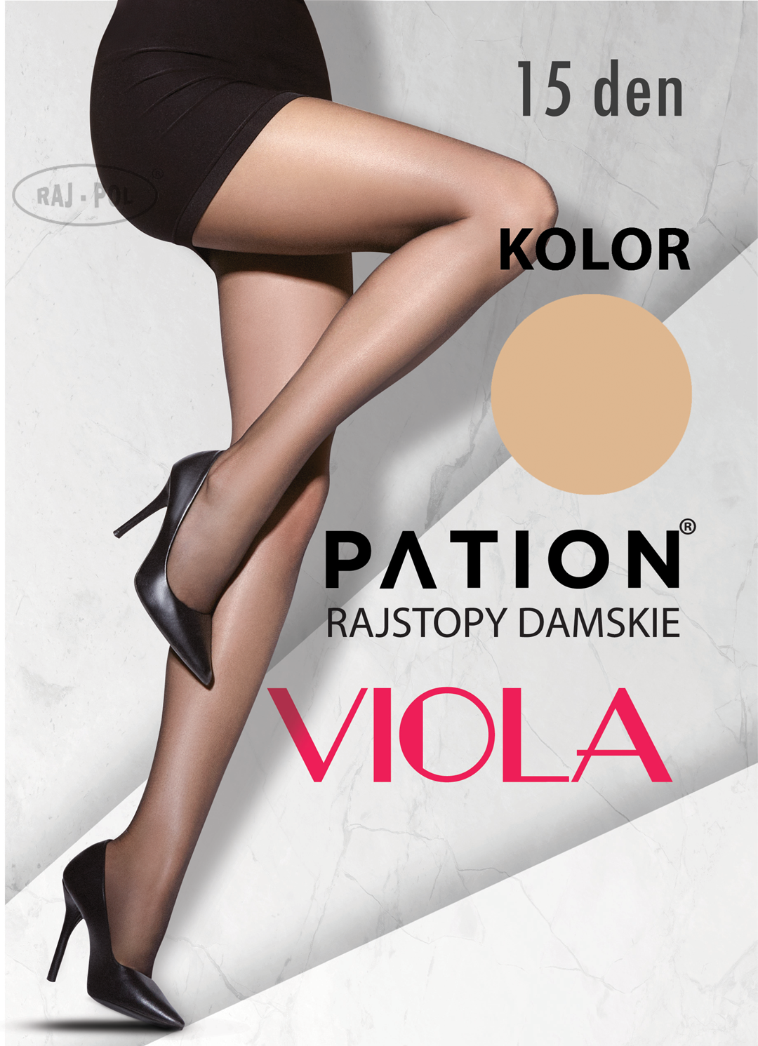 Rajstopy PATION Elastan 15 den Viola - Visione 5