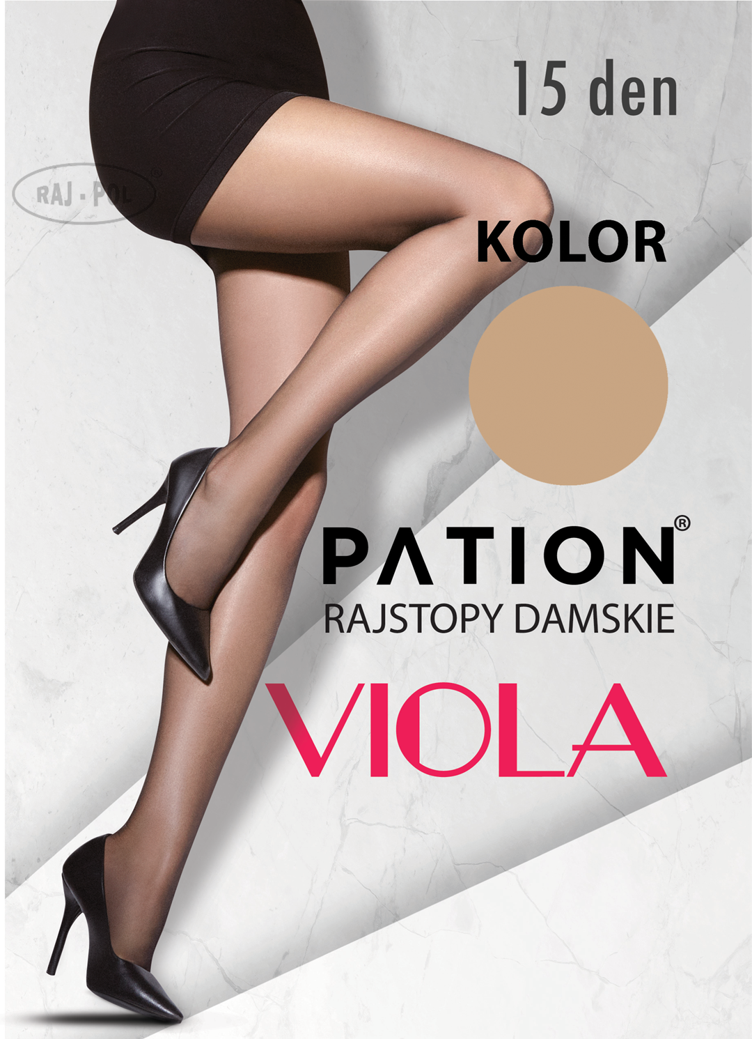 Rajstopy PATION Elastan 15 den Viola - Daino 2