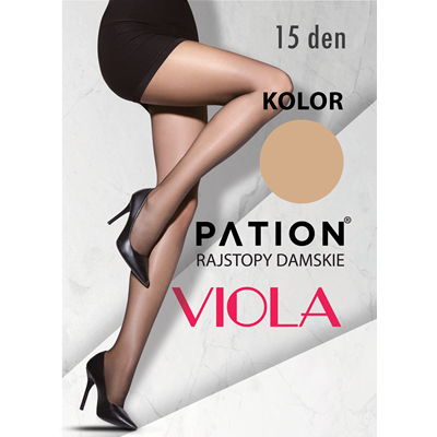 Rajstopy PATION Elastan 15 den Viola - Golden 4