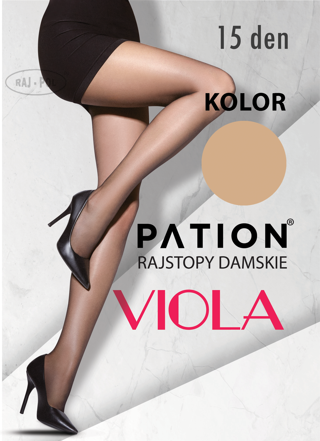 Rajstopy PATION Elastan 15 den Viola - Golden 4