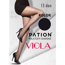 Rajstopy PATION Elastan 15 den Viola - Nero 2