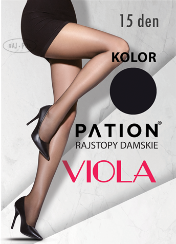 Rajstopy PATION Elastan 15 den Viola - Nero 4