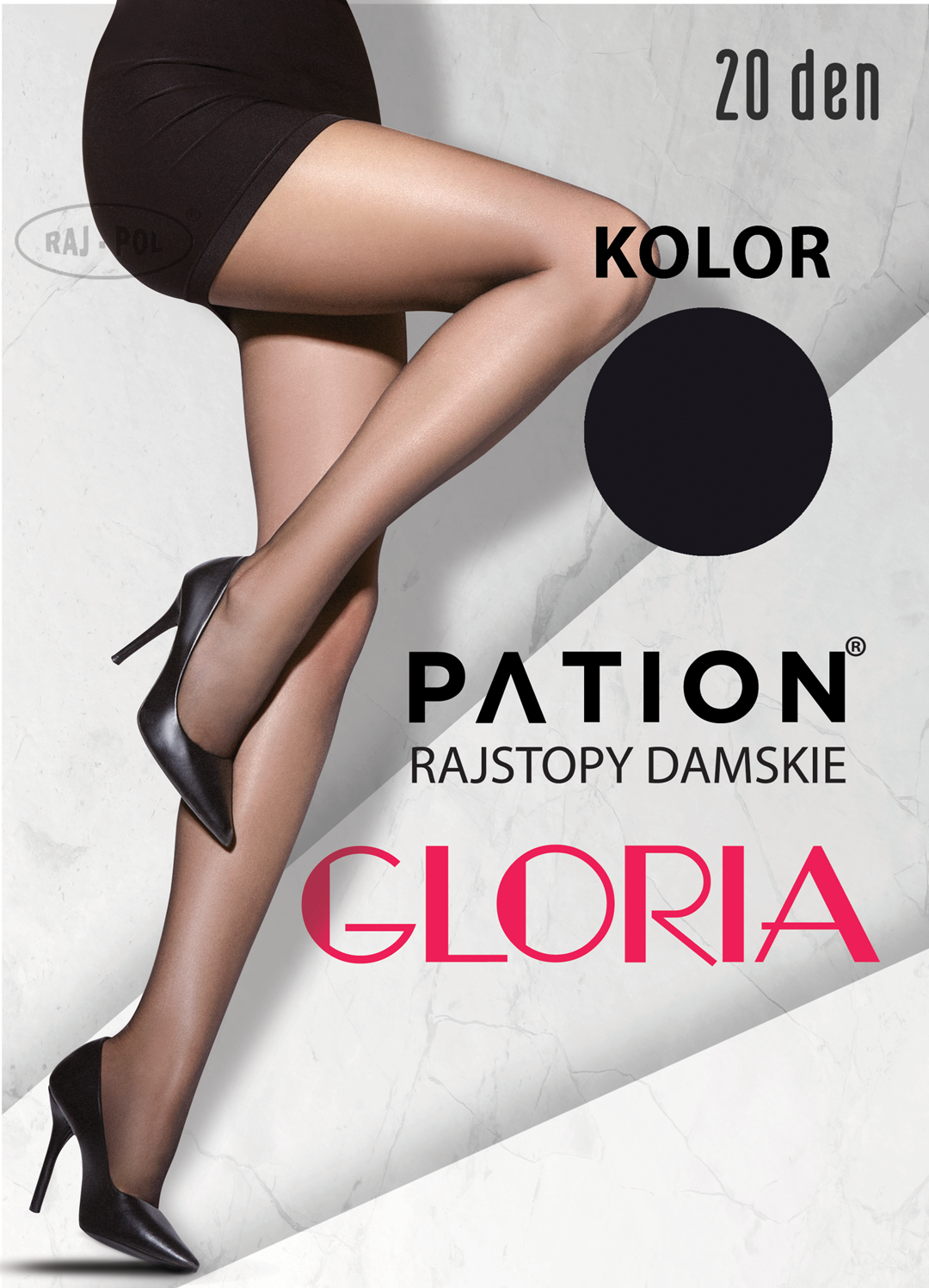 Rajstopy PATION Elastan 20 den Gloria - Nero 2