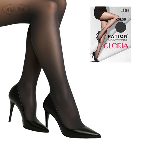 Rajstopy PATION Elastan 20 den Gloria - Grafit 2