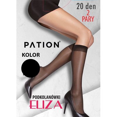 Podkolanówki PATION 20 DEN Eliza Nero 2-PAK