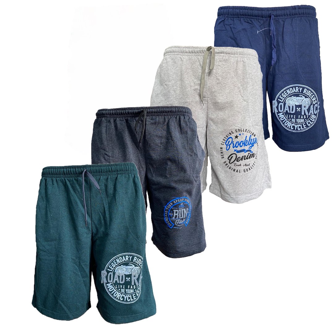 Spodenki męskie z kieszeniami gładkie z nadrukiem