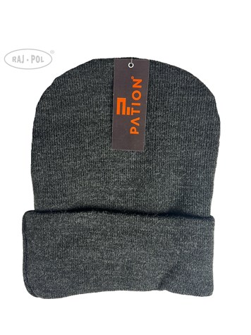 Czapka męska thermo prosta grafit