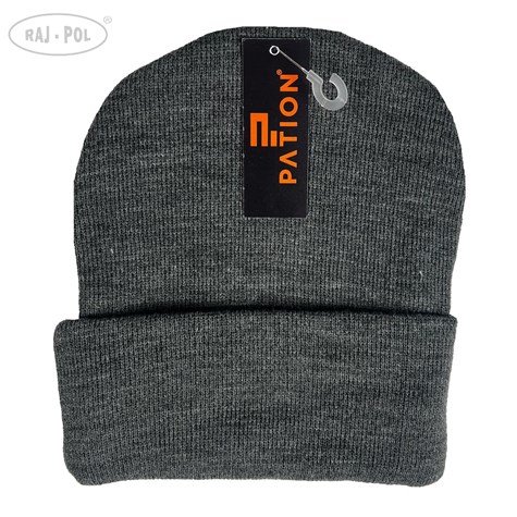 Czapka męska prosta szara
