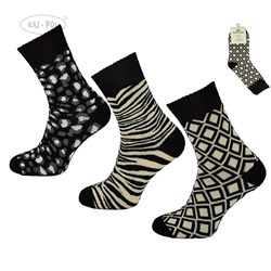 Skarpeta cosy czarna wzorowana mix 35-38 39-42