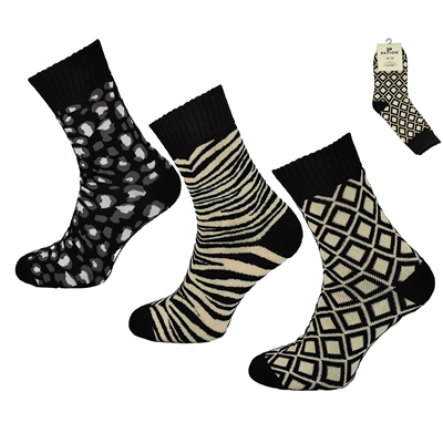 Skarpeta cosy czarna wzorowana mix 35-38 39-42