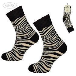 Skarpeta cosy czarna wzorowana zeberka 35-38