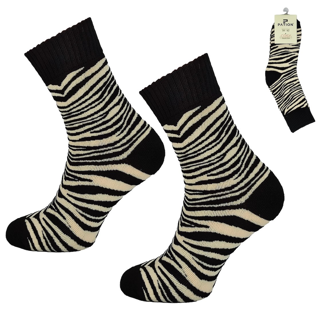 Skarpeta cosy czarna wzorowana zeberka 35-38