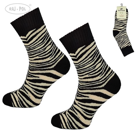 Skarpeta cosy czarna wzorowana zeberka 35-38