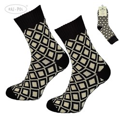 Skarpeta cosy czarna wzorowana romby 35-38