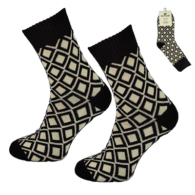 Skarpeta cosy czarna wzorowana romby 35-38
