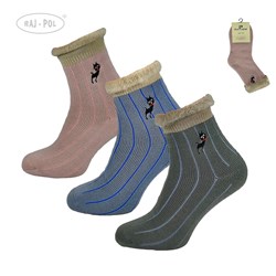 Skarpeta cosy prążki futerko haft mix 35-38 39-42
