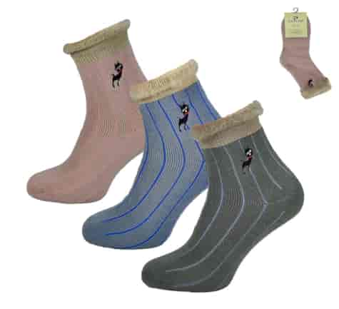 Skarpeta cosy prążki futerko haft mix 35-38 39-42