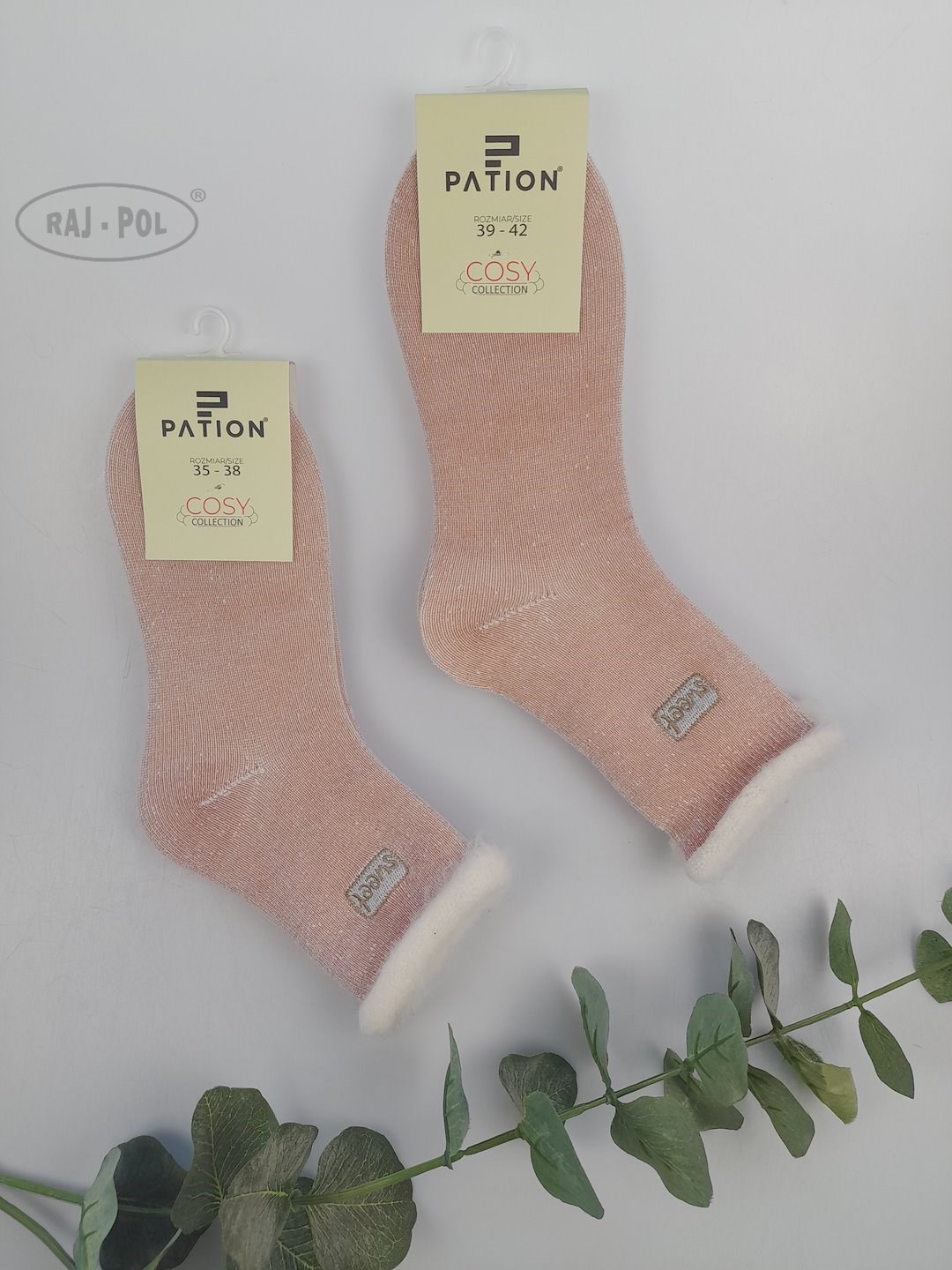 Skarpeta cosy frotka haft różowe 35-38