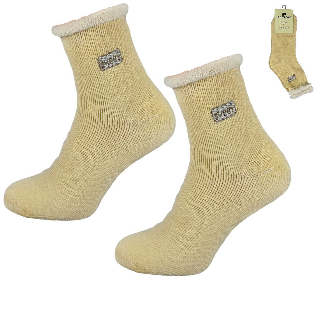 Skarpeta cosy frotka haft żółte 35-38