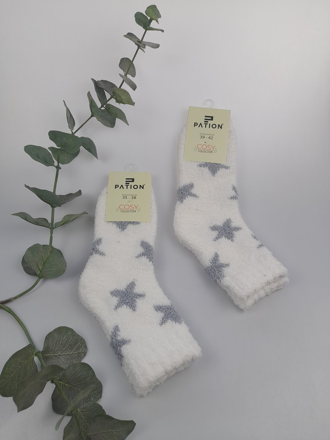 Skarpeta cosy bukla niebieskie gwiazdki 35-38