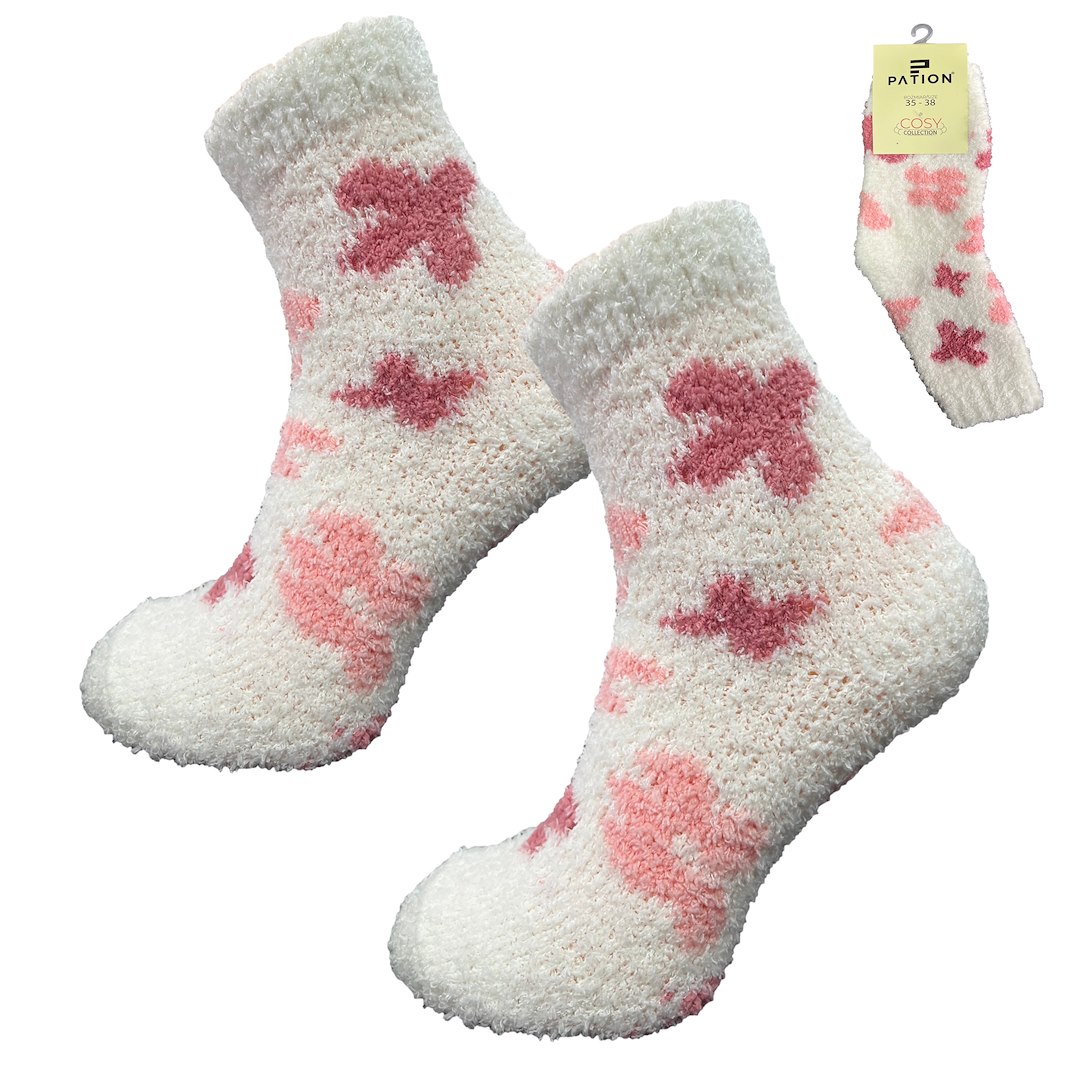 Skarpeta cosy bukla kwiatuszki różowe 35-38
