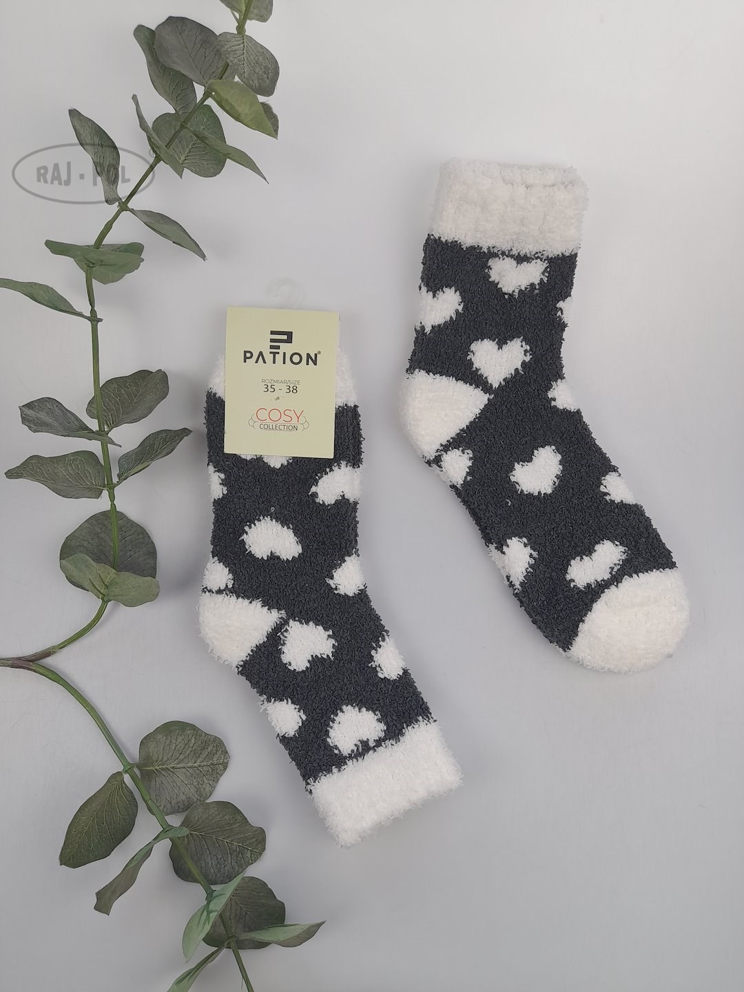 Skarpeta cosy bukla ciemne serca 35-38
