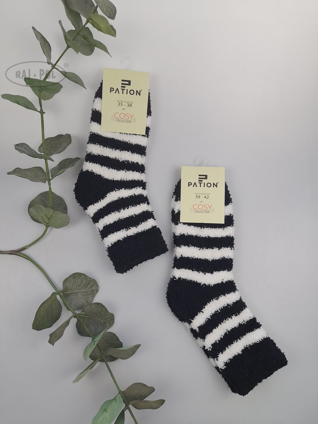 Skarpeta cosy bukla ciemne paseczki 35-38