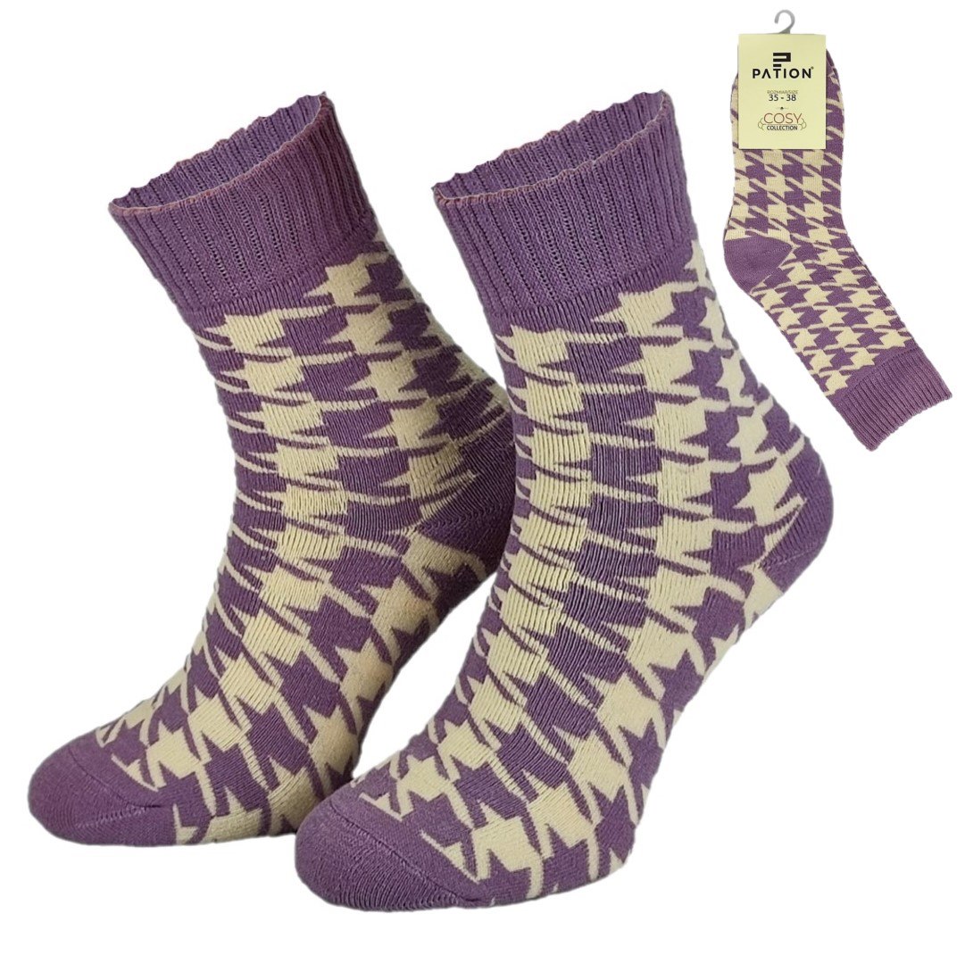 Skarpeta cosy lawendowe pepitka 35-38