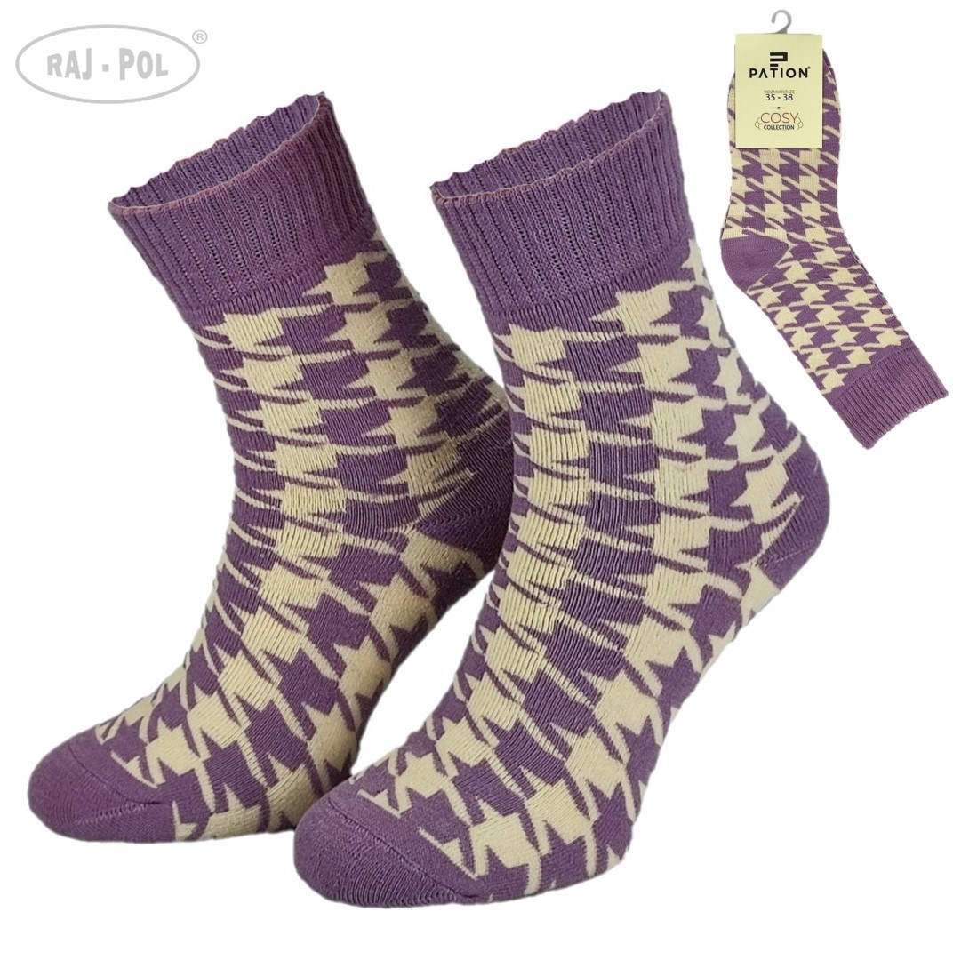 Skarpeta cosy lawendowe pepitka 39-42