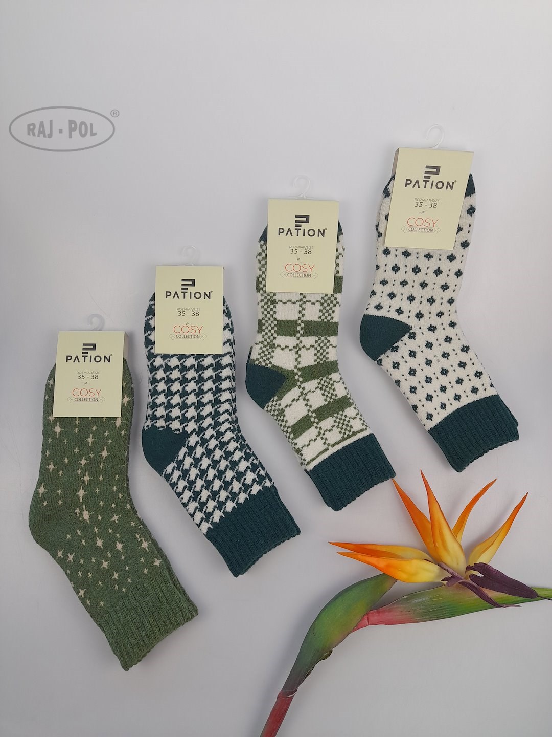 Skarpeta cosy zielone mix 35-38 39-42