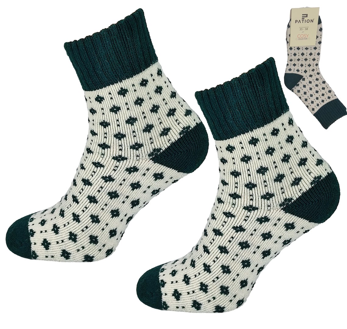 Skarpeta cosy zielone wzorek 39-42