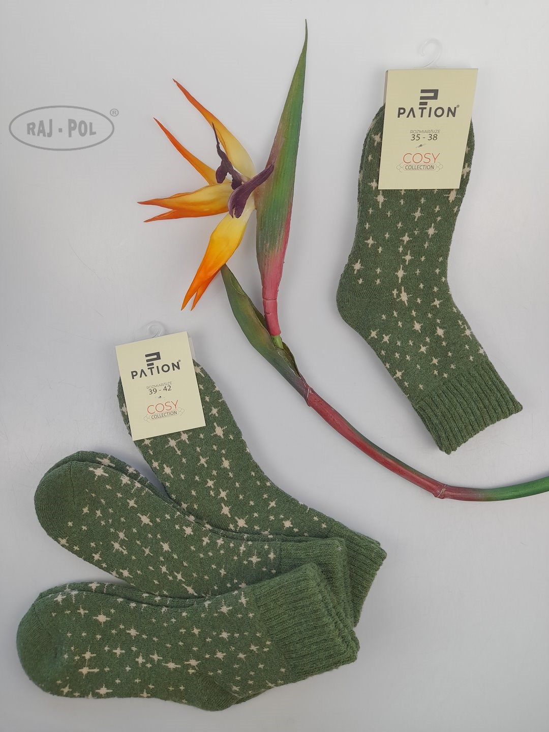 Skarpeta cosy zielone gwiazdki 35-38