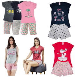 Piżama damska krótki rękaw i 3/4 MIX ROZMIARÓW