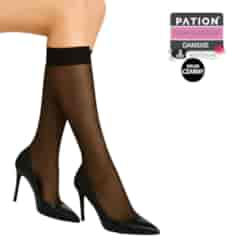 Podkolanówki Damskie Bezuciskowe Czarne PATION