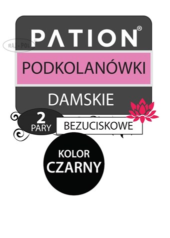 Podkolanówki Damskie Bezuciskowe Czarne PATION