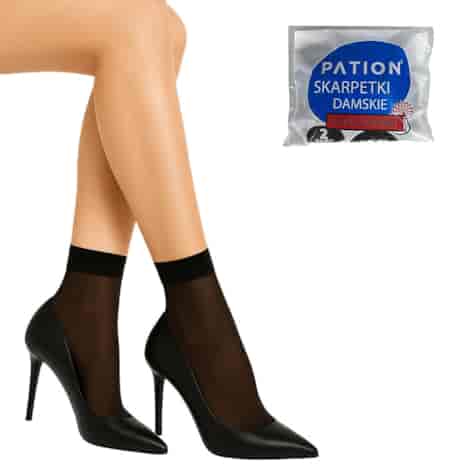 Skarpetki Damskie Bezuciskowe Czarne PATION