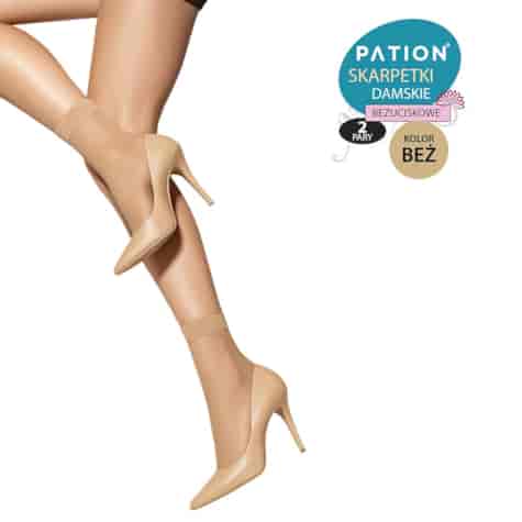 Skarpetki Damskie Bezuciskowe PATION Jasnobeżowe