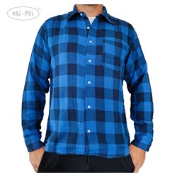 Koszula flanelowa wzór kratka granatowo-niebieska