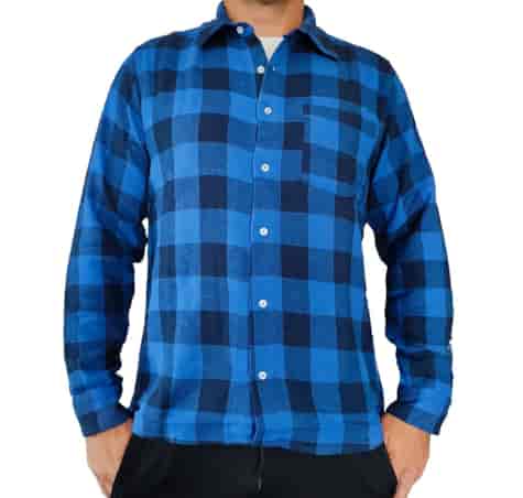 Koszula flanelowa wzór kratka granatowo-niebieska