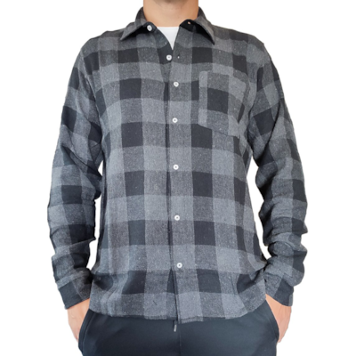 Koszula flanelowa wzór kratka szaro-czarna