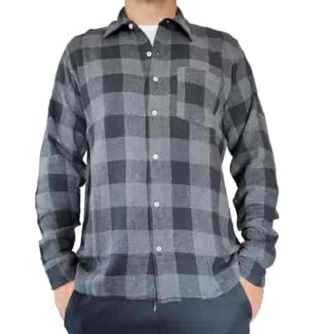 Koszula flanelowa wzór kratka szaro-czarna