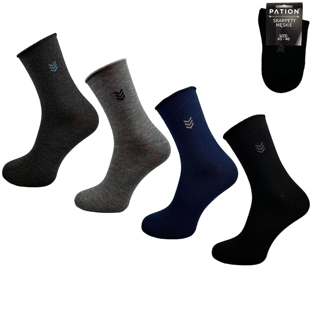 Skarpety męskie bezuciskowe wzorowane PATION