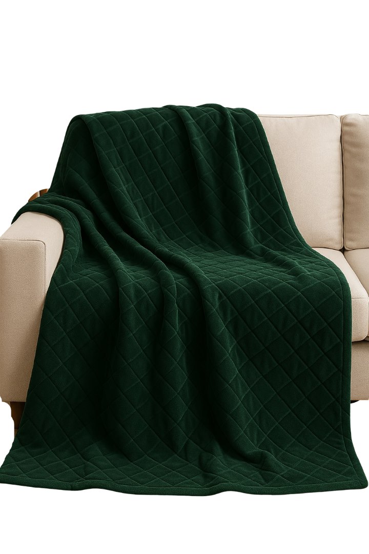 Koc 200x220 butelkowa zieleń