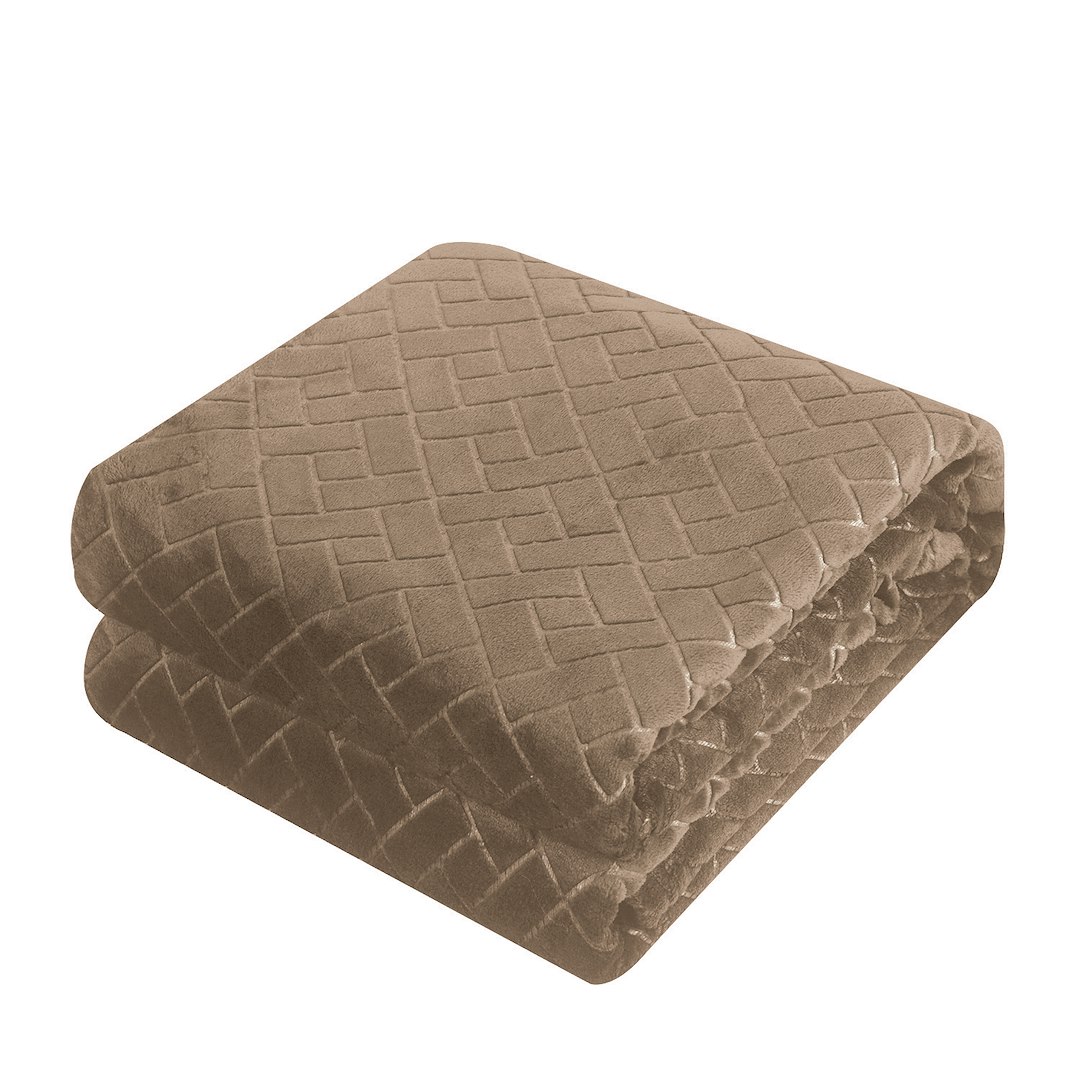 Koc 160x200 jasno brązowy