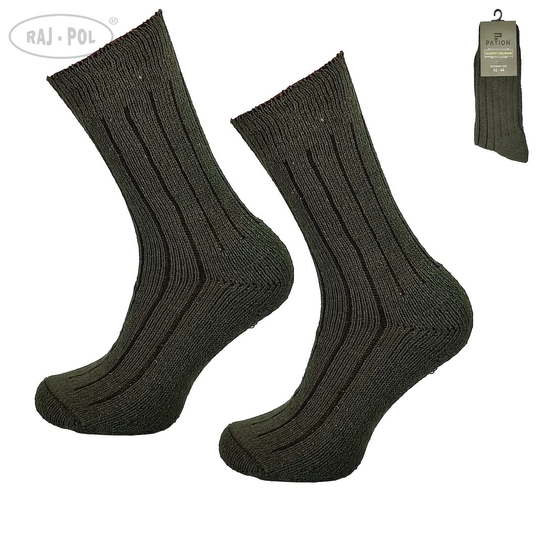 Skarpety męskie wełniane KHAKI