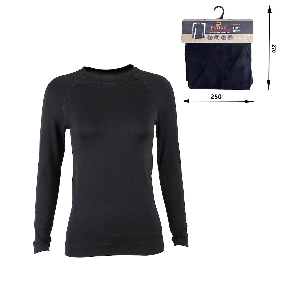 Bielizna thermo bluzka damska  czarna